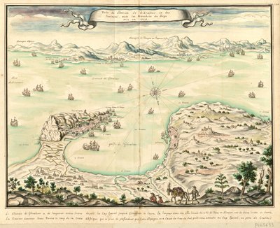 View of the Strait of Gibraltar and Surroundings, with the Trenches of the Siege in 1704 by Louis Boudan